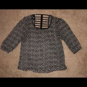 iZ Byer Black and Brown Blouse Juniors Large